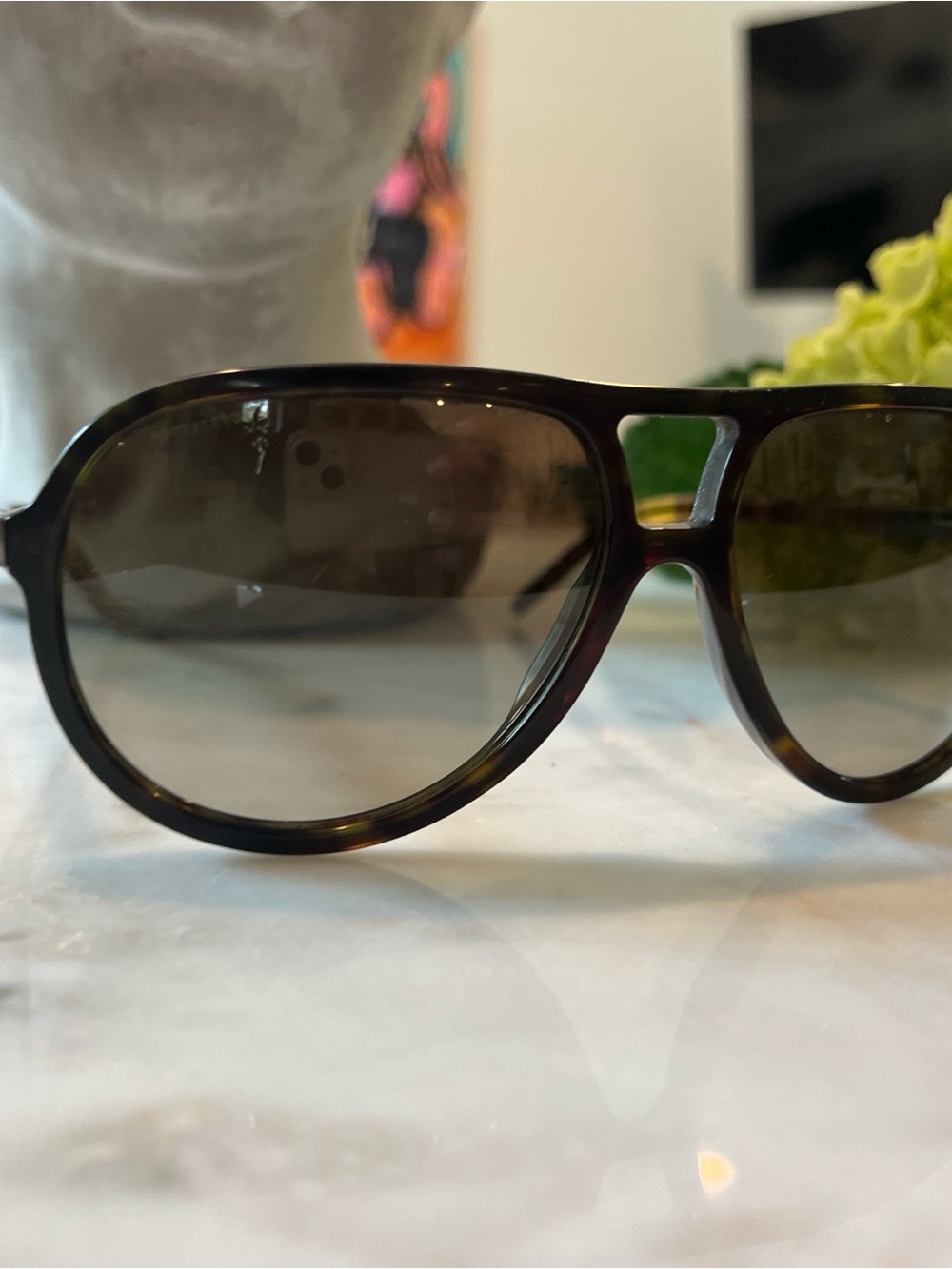 Burberry Tortoiseshell Aviator Sunglasses - Picture 3 of 11